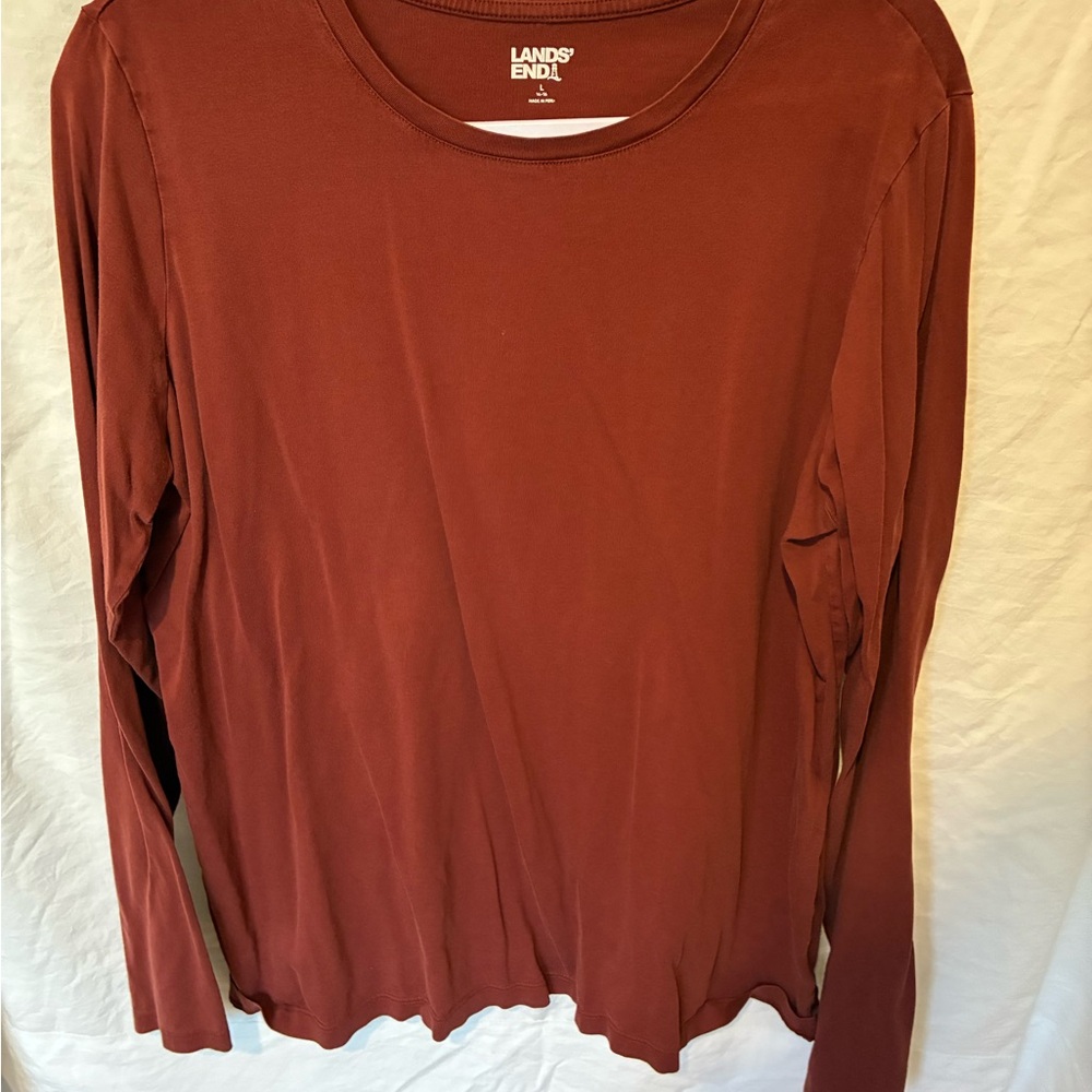 Lands' End Rust Crew Neck Tee
